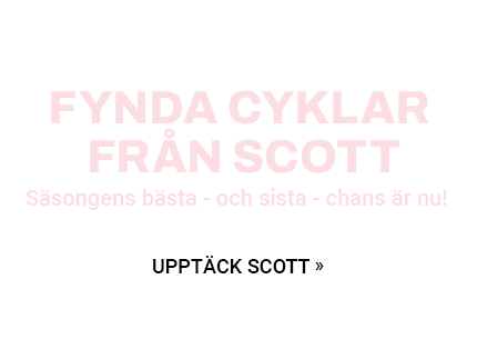 Text på bild: Fynda cyklar från Scott